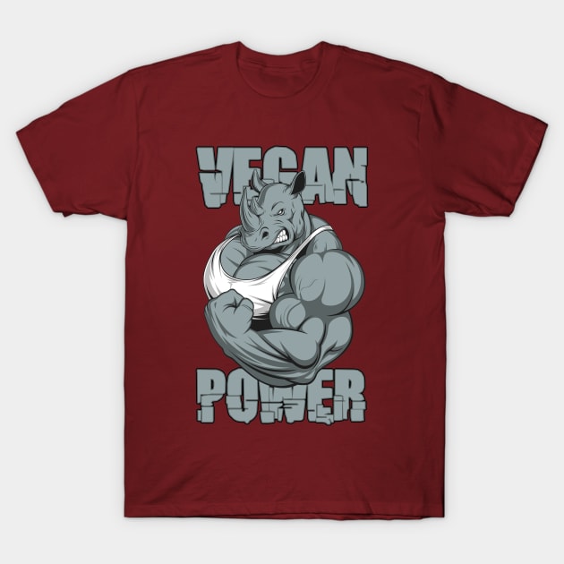 Vegan Power Rhino T-Shirt by rjzinger